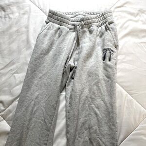 Gray Sweatpants with Blue Bow